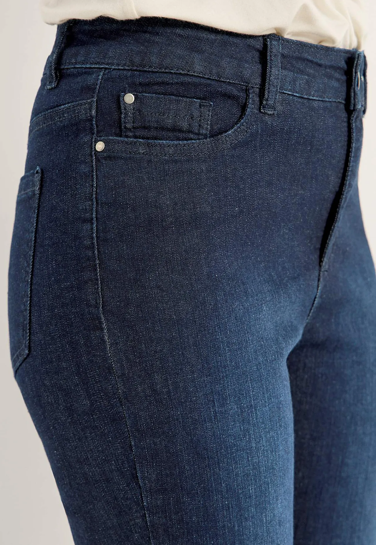 Forårsbukser|Capribukser-Cellbes of Sweden Crop jeans med design med fem lommer Mellemblå / Denim