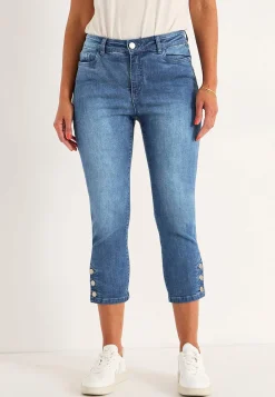 Forårsbukser|Capribukser- Crop jeans med design med fem lommer | Cellbes