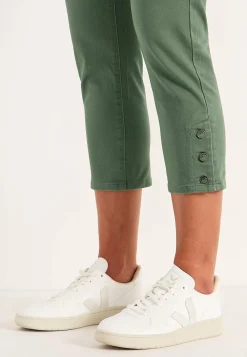Forårsbukser|Capribukser-Cellbes of Sweden Crop jeans med design med fem lommer Kakigrøn