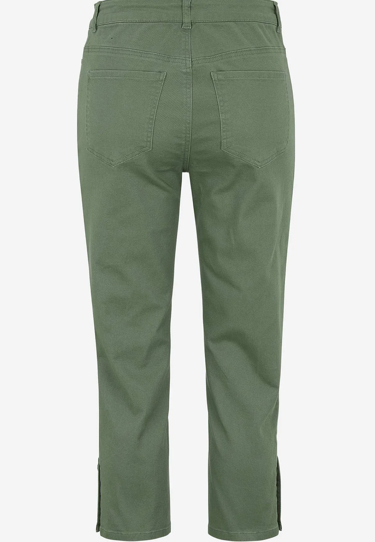 Forårsbukser|Capribukser-Cellbes of Sweden Crop jeans med design med fem lommer Kakigrøn