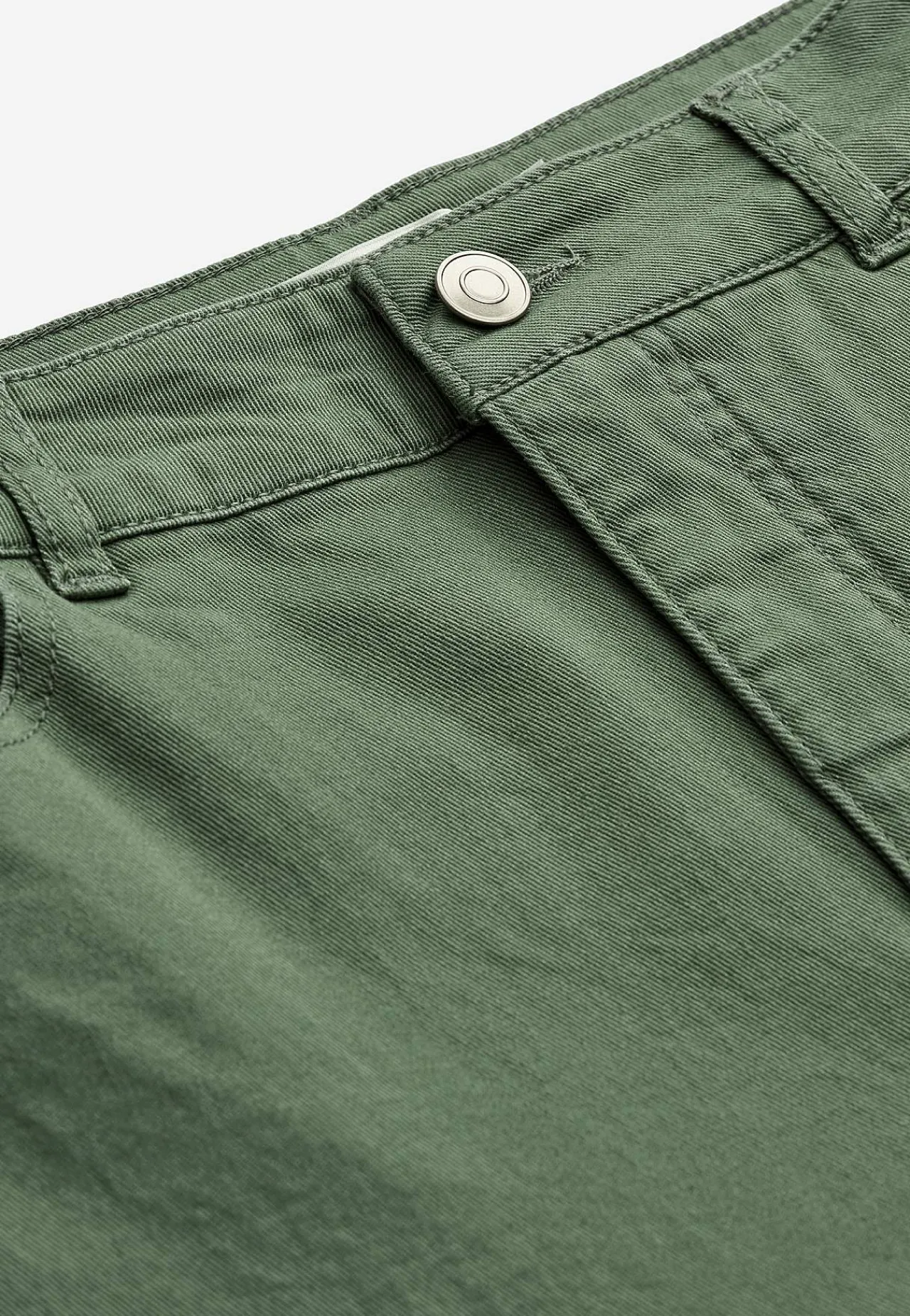 Forårsbukser|Capribukser-Cellbes of Sweden Crop jeans med design med fem lommer Kakigrøn
