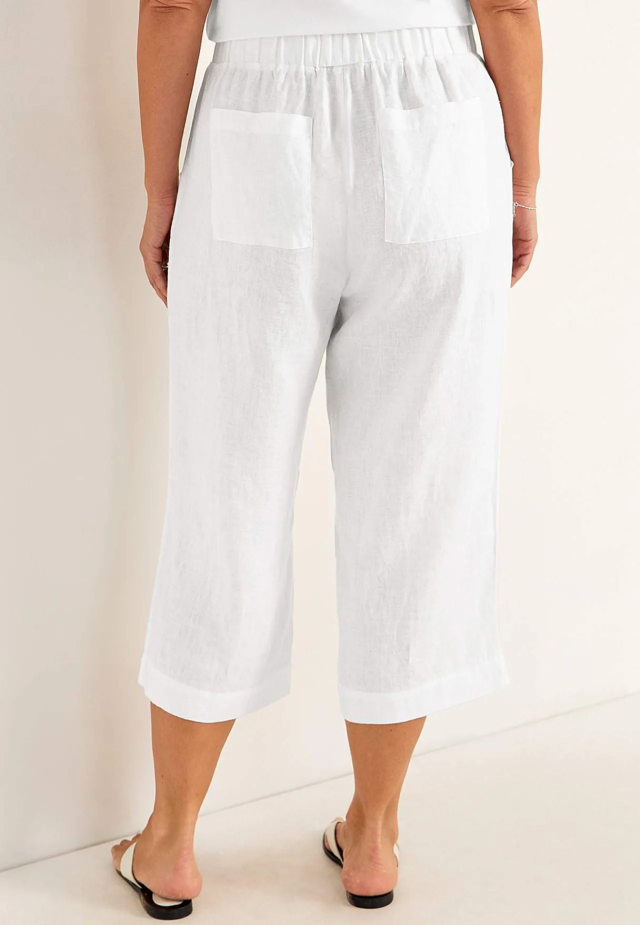 Forårsbukser|Culottes-Cellbes of Sweden Culottebukser Premium i hør Hvid