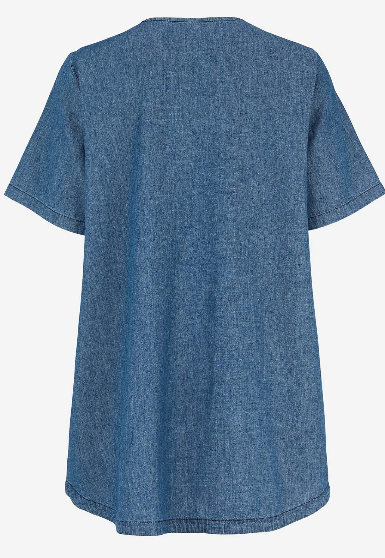 Denim|Denim-Toppe-Cellbes of Sweden Denimtunika med dekorativ v-hals Mellemblå Denim