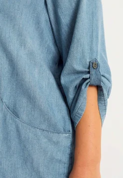 Denim|Denim-Toppe- Denimtunika med lommer | Cellbes