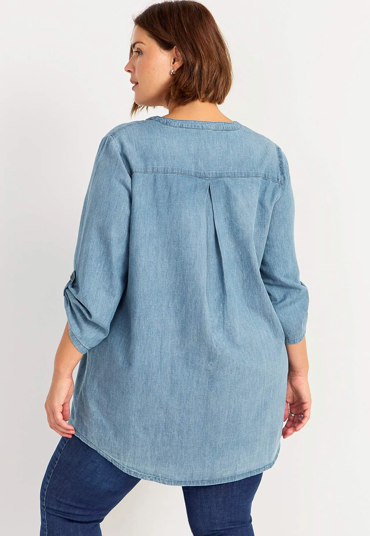 Denim|Denim-Toppe- Denimtunika med lommer | Cellbes