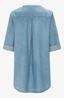 Denim|Denim-Toppe- Denimtunika med lommer | Cellbes