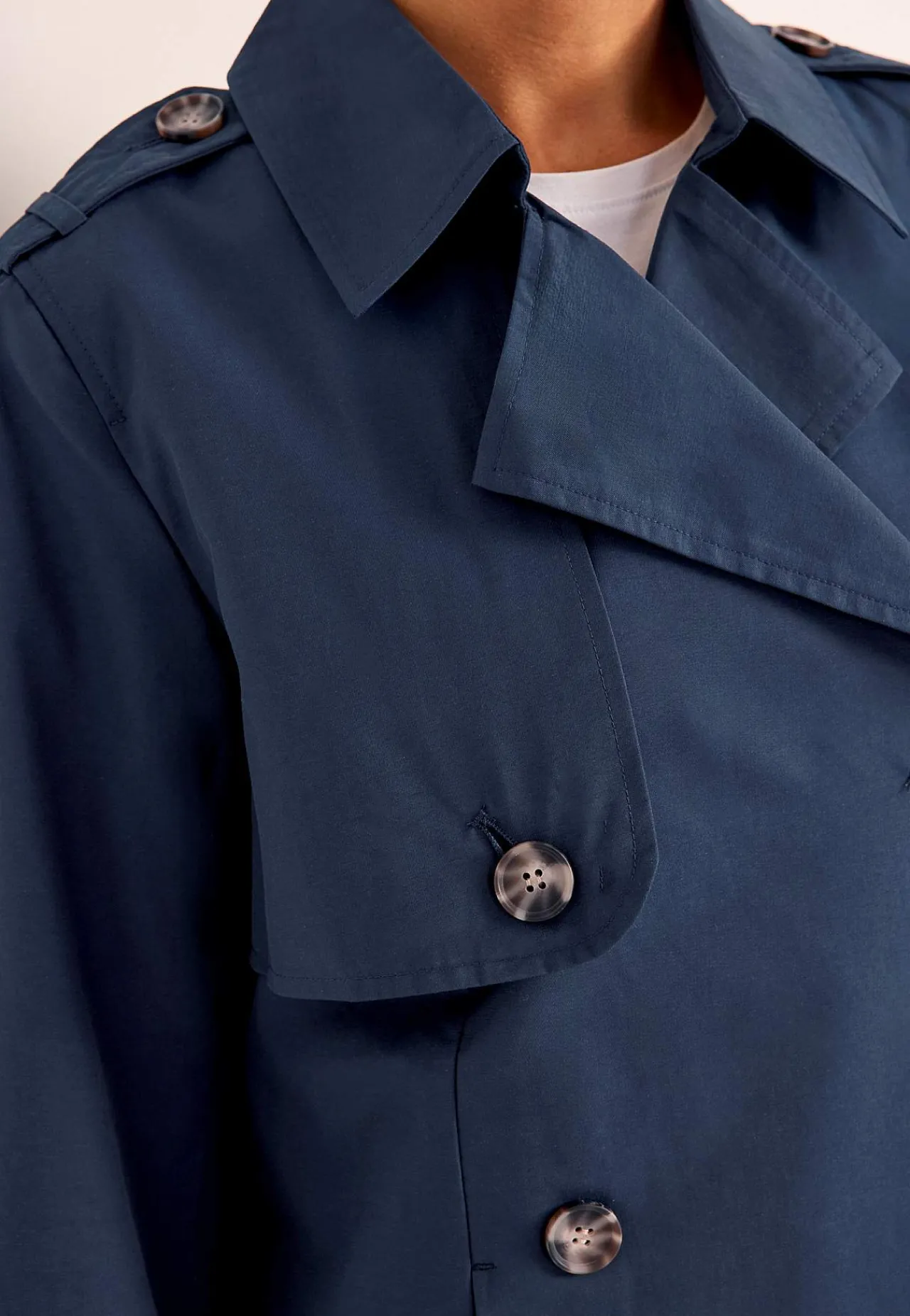 Forårsjakker|Trenchcoats-Cellbes of Sweden Dobbeltbrystet, kort trenchcoat Blå