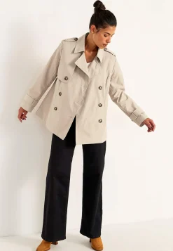 Forårsjakker|Trenchcoats-Cellbes of Sweden Dobbeltbrystet, kort trenchcoat Beige