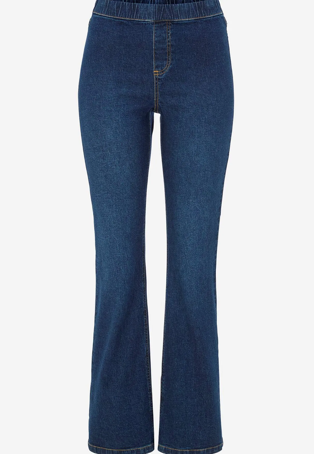 Høj Talje|Flere Længder-Cellbes of Sweden Elastisk jegging med bootcut Mørkeblå Denim