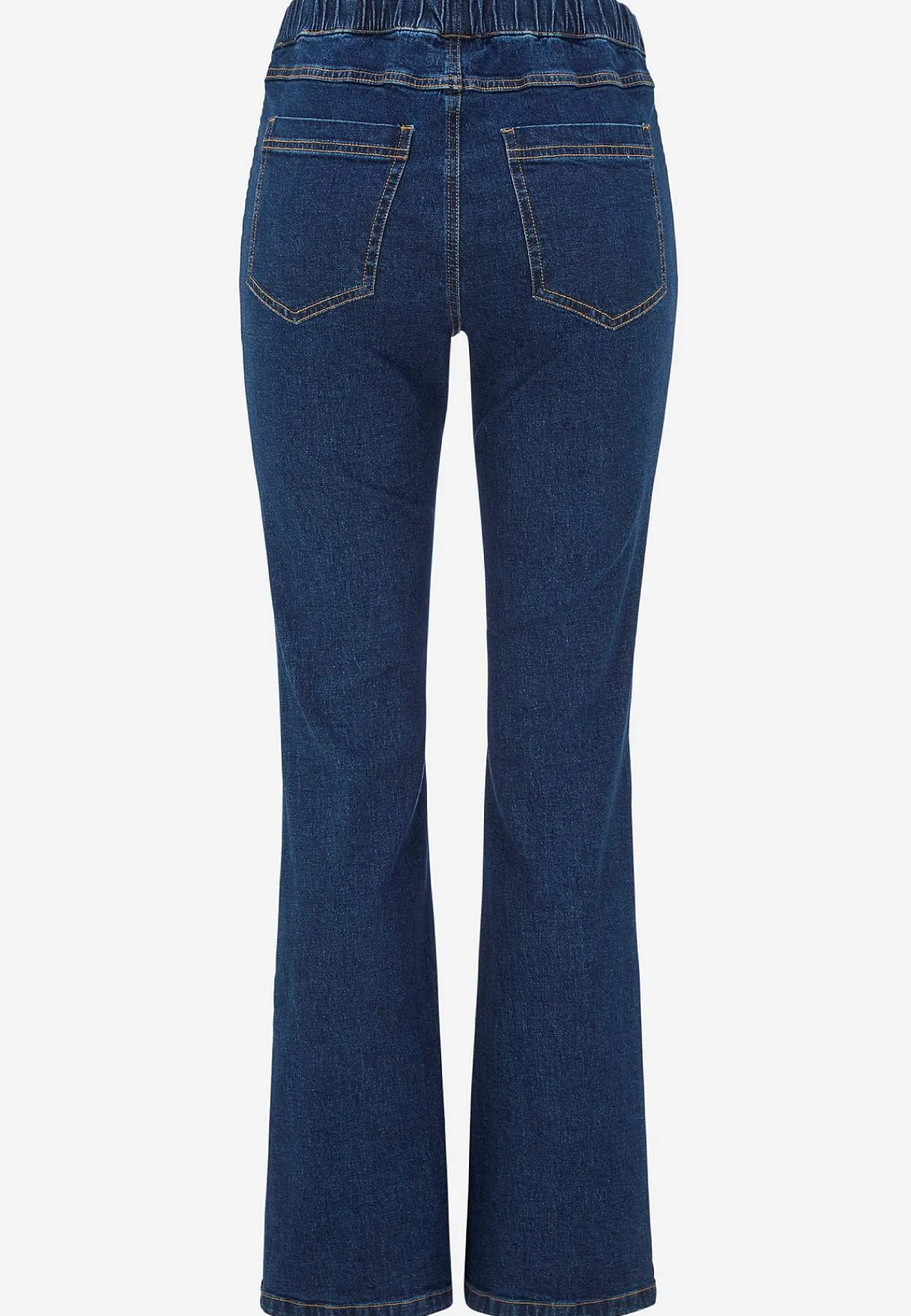 Høj Talje|Flere Længder-Cellbes of Sweden Elastisk jegging med bootcut Mørkeblå Denim