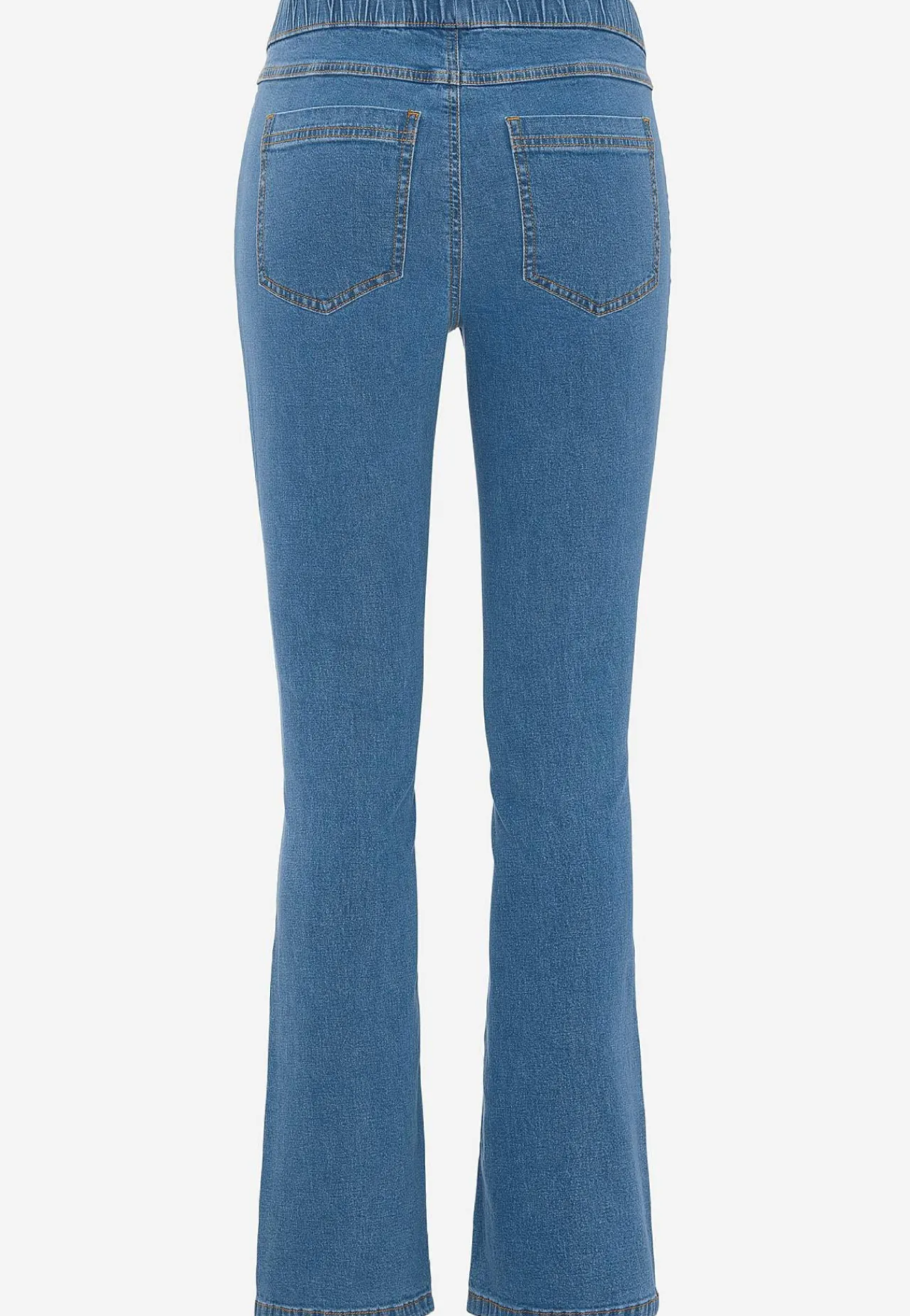 Høj Talje|Flere Længder-Cellbes of Sweden Elastisk jegging med bootcut Mellemblå Denim