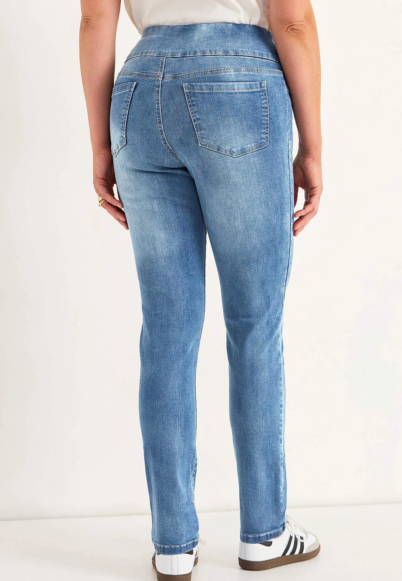 Høj Talje|Flere Længder-Cellbes of Sweden Elastisk jegging med høj elastisk talje Elin Lyseblå denim
