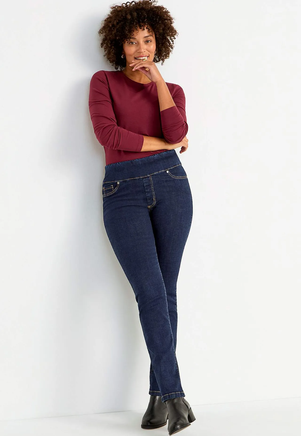 Høj Talje|Flere Længder-Cellbes of Sweden Elastisk jegging med høj elastisk talje Elin Mørkeblå / Denim