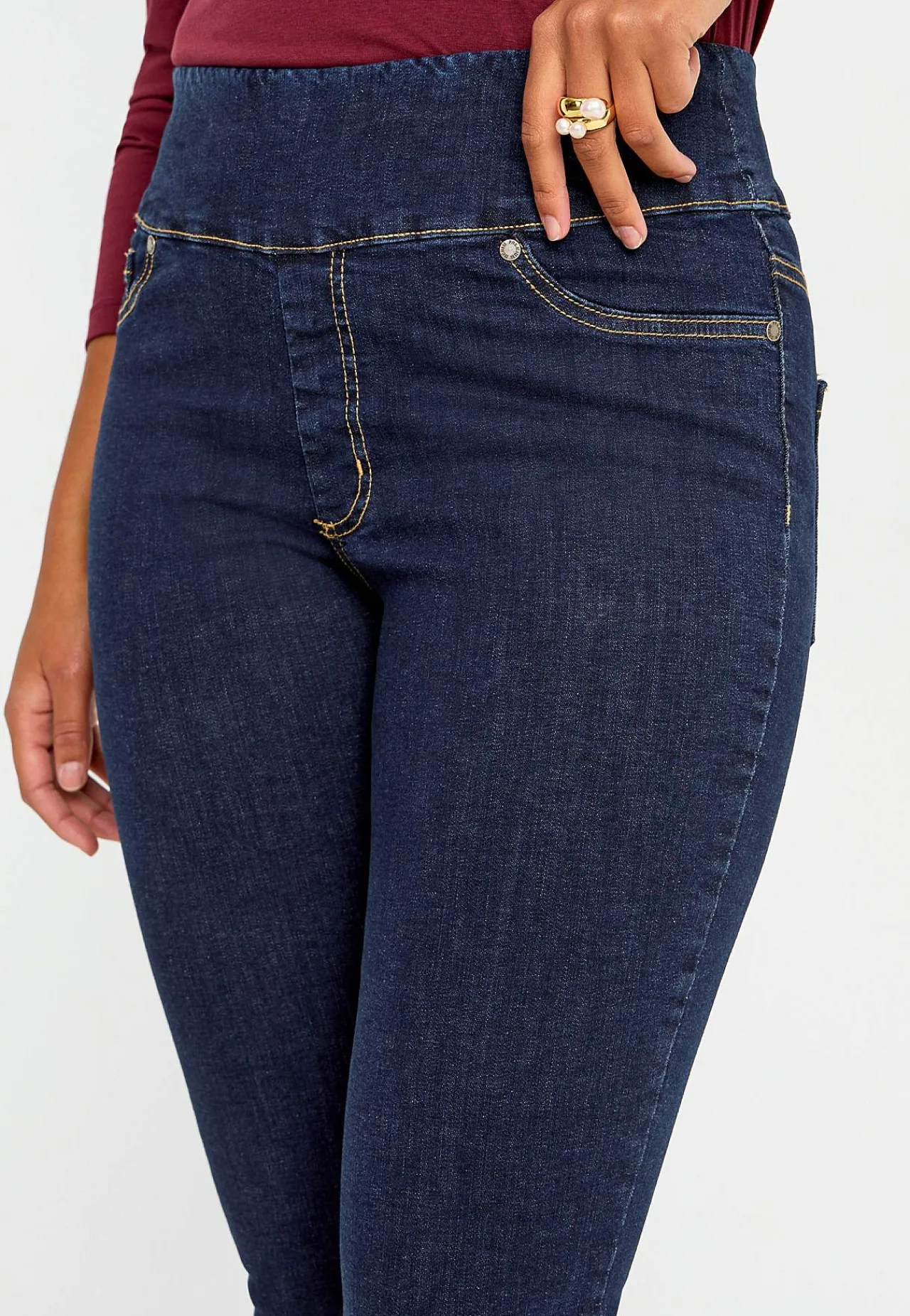 Høj Talje|Flere Længder-Cellbes of Sweden Elastisk jegging med høj elastisk talje Elin Mørkeblå / Denim