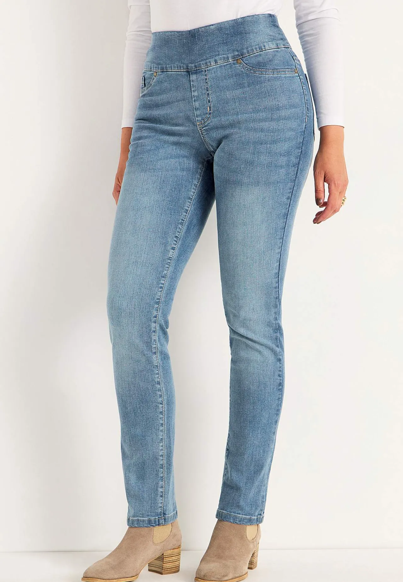 Høj Talje|Flere Længder-Cellbes of Sweden Elastisk jegging med høj elastisk talje Elin Lyseblå / Denim