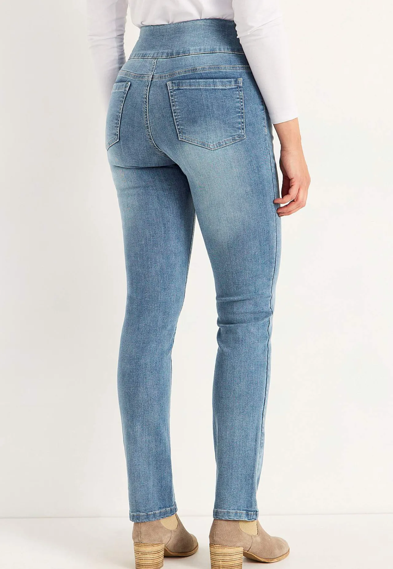 Høj Talje|Flere Længder-Cellbes of Sweden Elastisk jegging med høj elastisk talje Elin Lyseblå / Denim