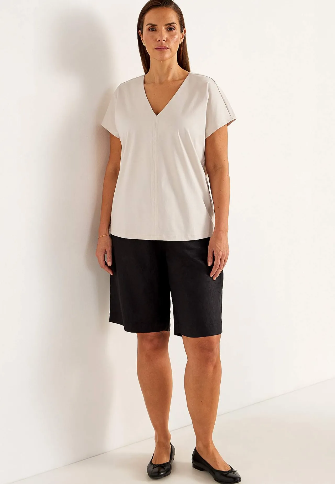 Premium|Premium-Cellbes of Sweden Elastisk Premium jerseytop Lys beige