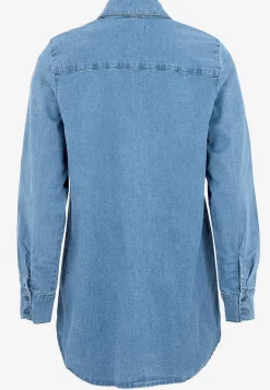 Denim|Denim-Toppe-Cellbes of Sweden Elastisk tunika i denim Mellemblå / Denim