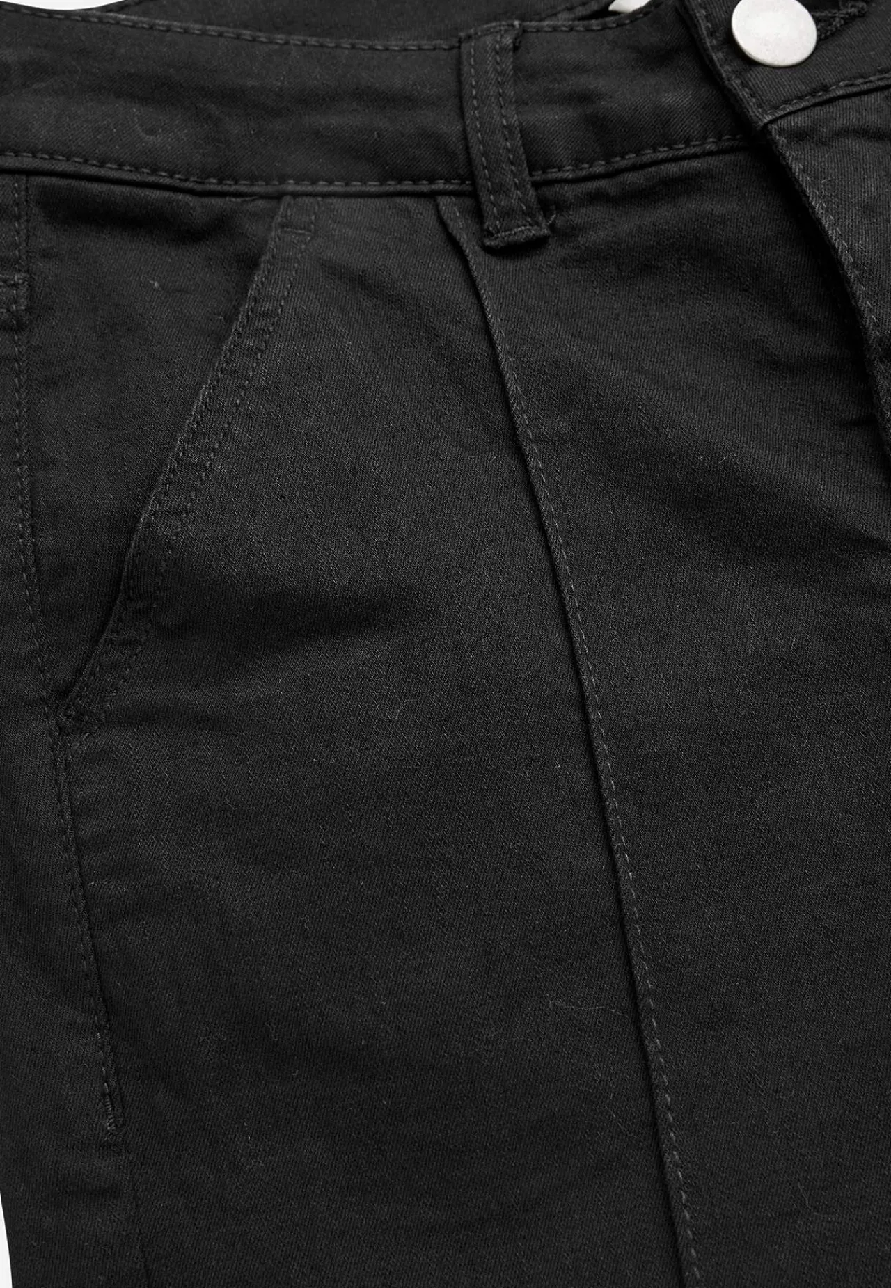 Forårsbukser|Capribukser-Cellbes of Sweden Elastiske crop jeans med syet pressefold Sort / Denim