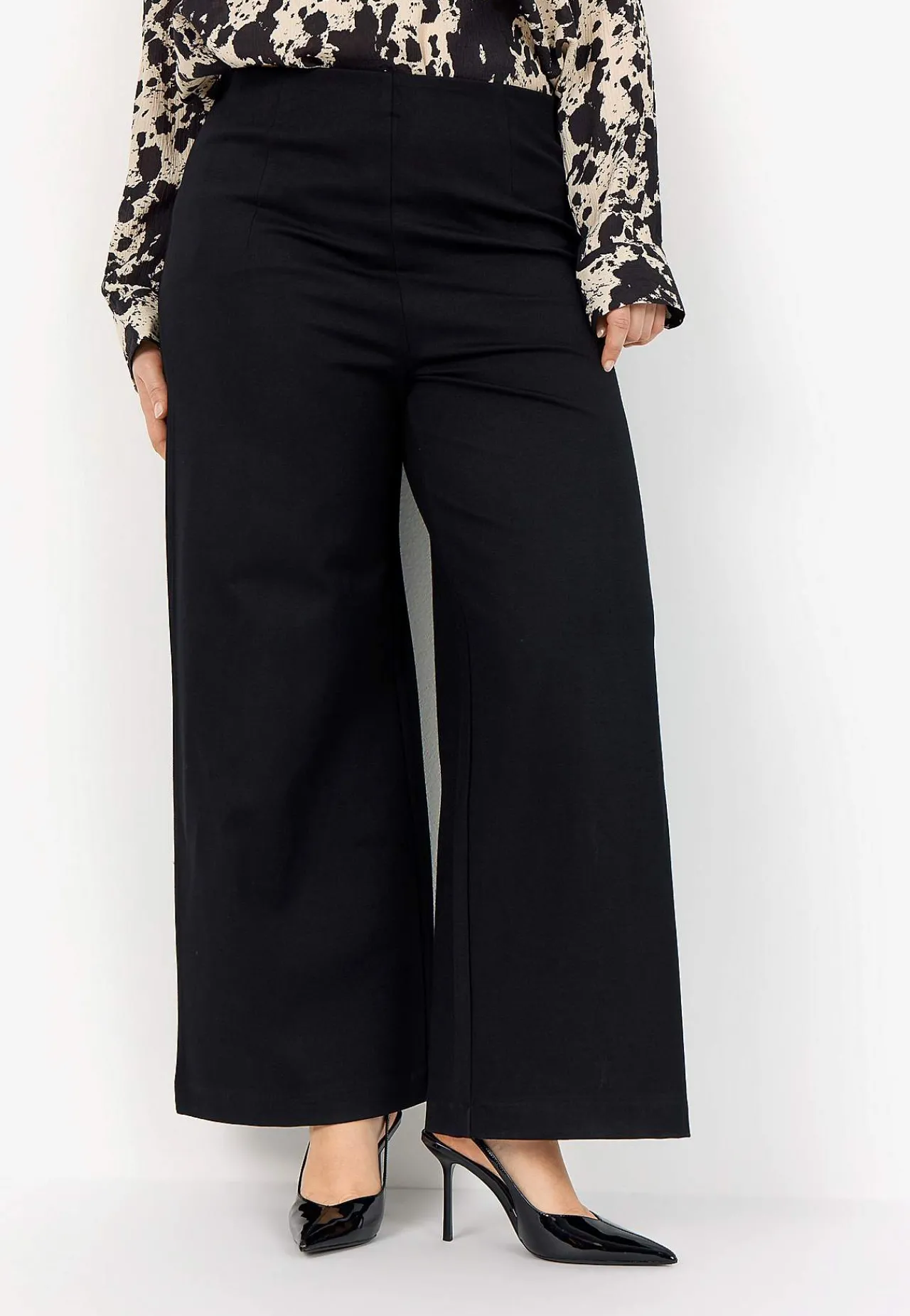 Festbukser|Festbukser-Wasabiconcept Elastiske, elegante bukser med bredt ben | Cellbes