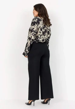 Festbukser|Festbukser-Wasabiconcept Elastiske, elegante bukser med bredt ben | Cellbes