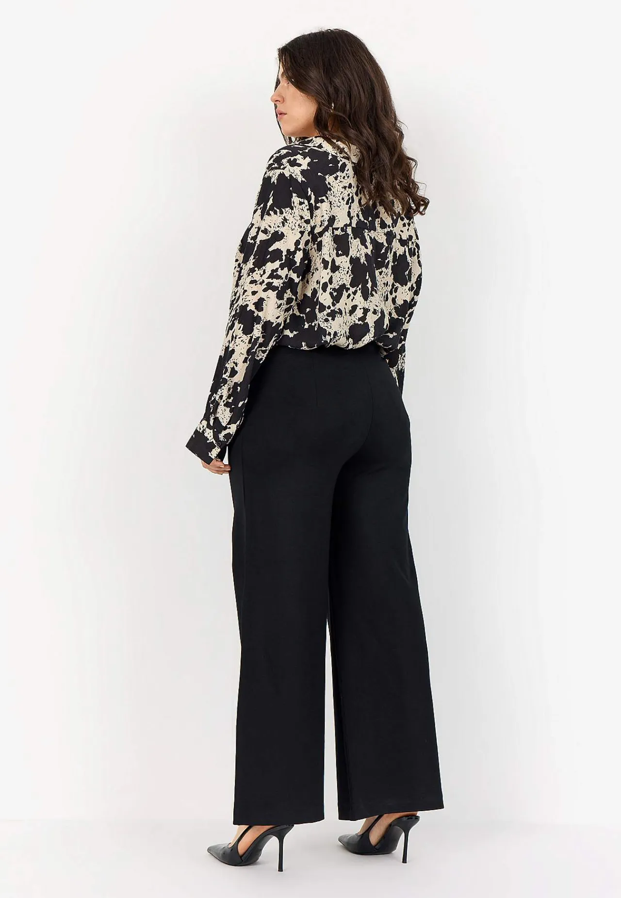 Festbukser|Festbukser-Wasabiconcept Elastiske, elegante bukser med bredt ben | Cellbes
