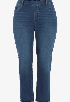 Høj Talje|Ankeljeans-Wasabiconcept Elastiske jeans med høj elastisk talje Mellemblå / Denim