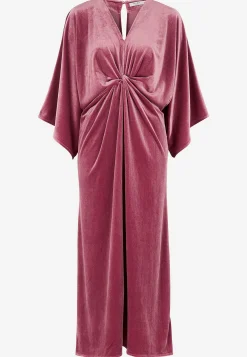 Festkjoler|Festkjoler-Johanna Toftby x Cellbes Elegant kaftankjole i velour Mørk gammelrosa