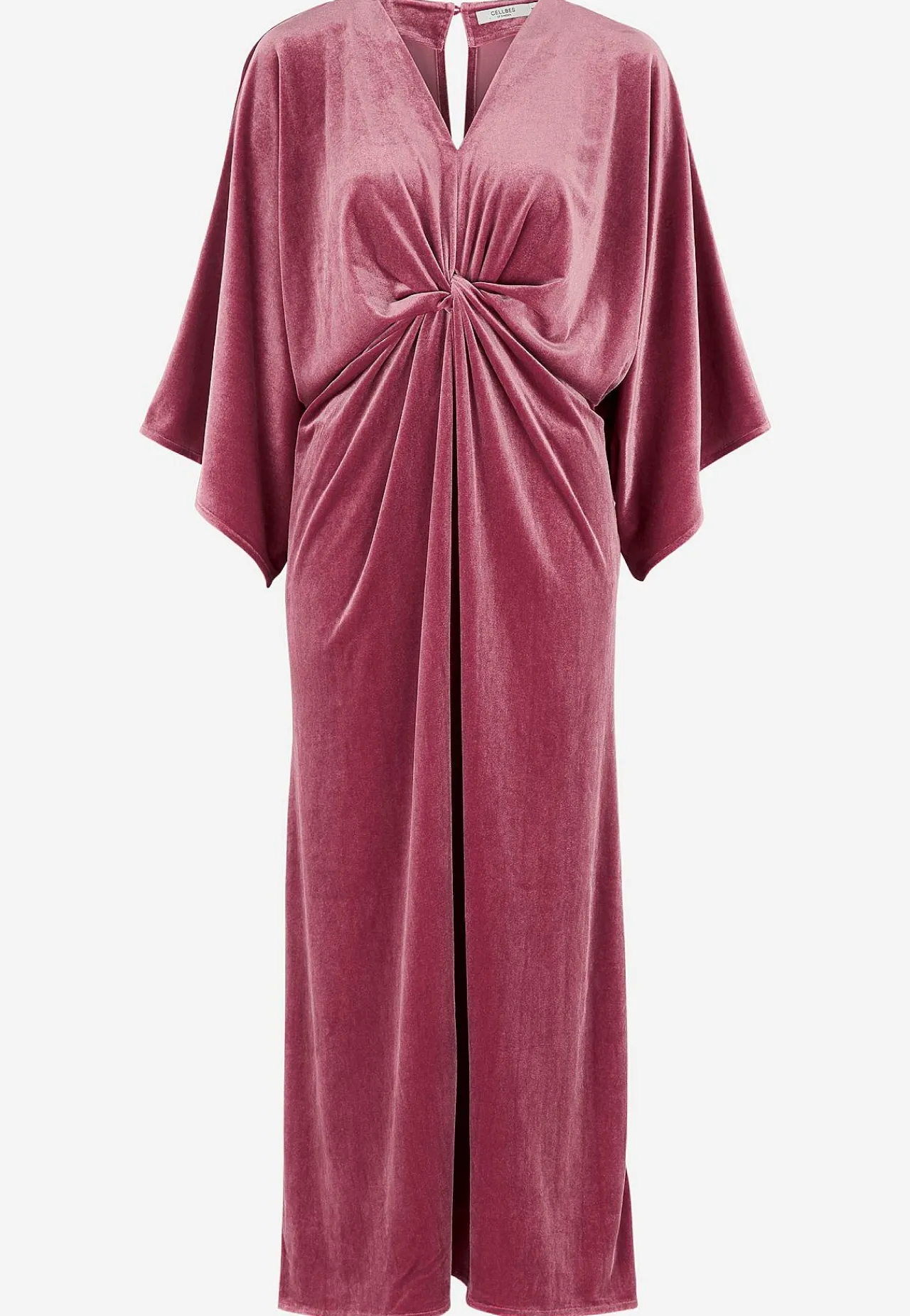 Festkjoler|Festkjoler-Johanna Toftby x Cellbes Elegant kaftankjole i velour Mørk gammelrosa