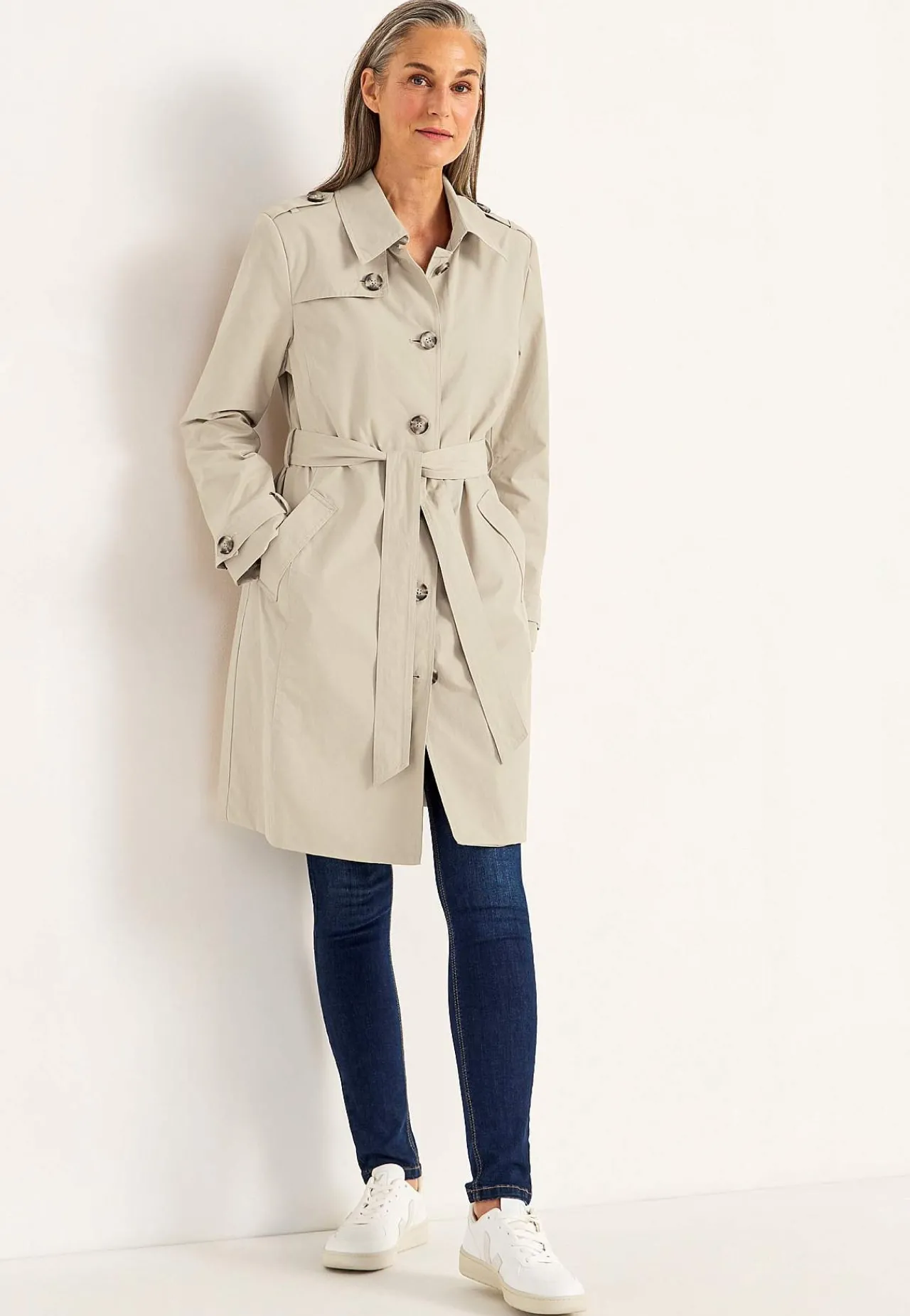 Forårsjakker|Trenchcoats-Cellbes of Sweden Enkeltradet trenchcoat Beige