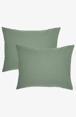Pudebetræk|Flerpak-Borganäs Ensfarvet pudebetræk 50x60 cm 50x60 cm 2-pack Støvet grøn