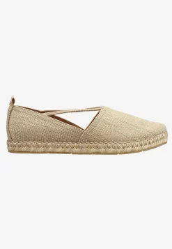 Flade Sko|Bred Læst- Espadrillos med remme Beige