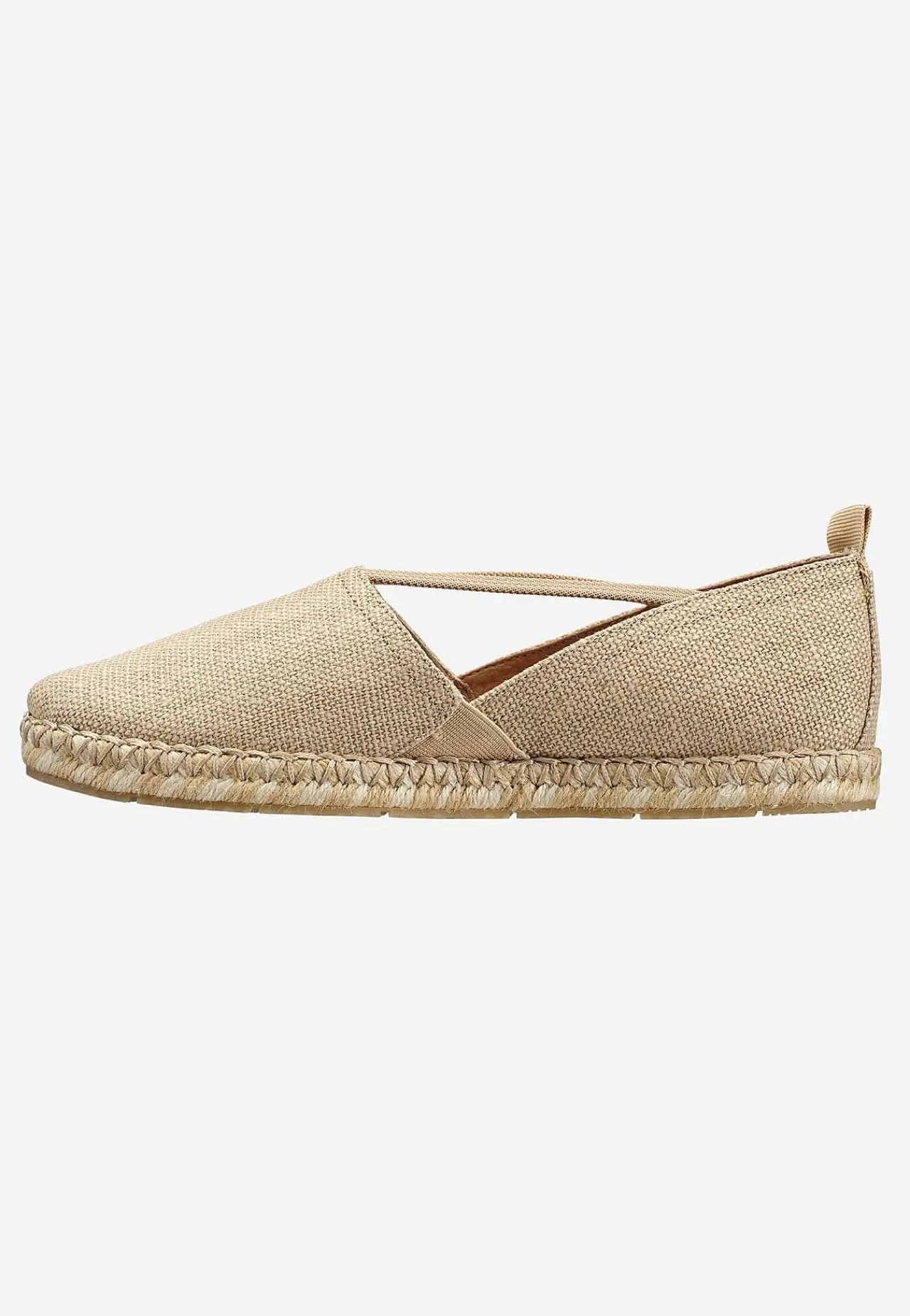 Flade Sko|Bred Læst- Espadrillos med remme Beige