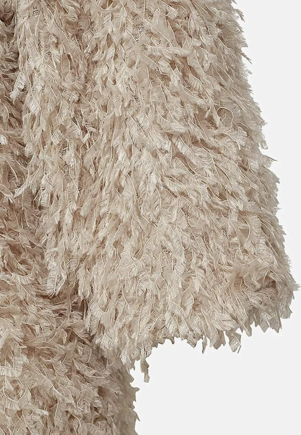 Toppe-Freequent Festtop med fjerlignende materiale Creme