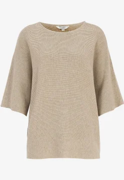 Trøjer|Striktrøjer- Fintstrikket trøje Beige