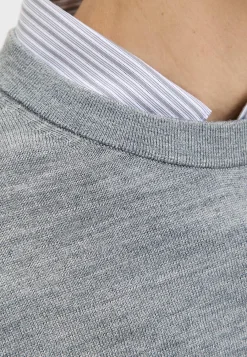 Striktrøjer-JACK & JONES Fintstrikket trøje i merinould Gråmeleret