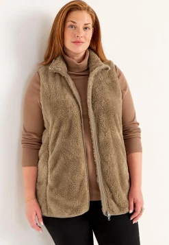 Veste|Overtøj Og Jakker- Fleecevest med lommer Nougat