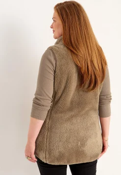 Veste|Overtøj Og Jakker- Fleecevest med lommer Nougat