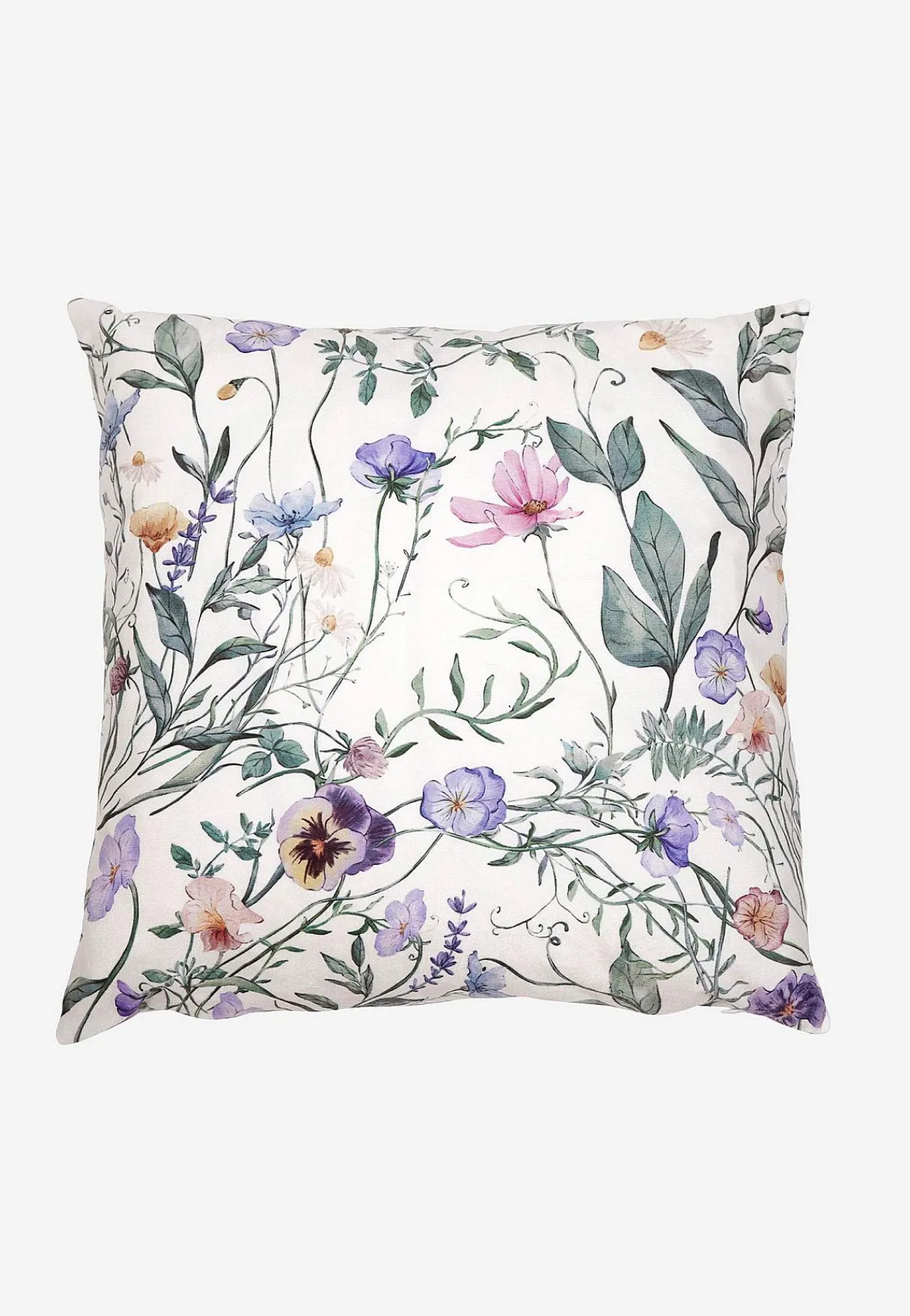 Pudebetræk & Inderpuder-Fondaco Fløjlspudebetræk med blomstermønster Offwhite / Blomstret