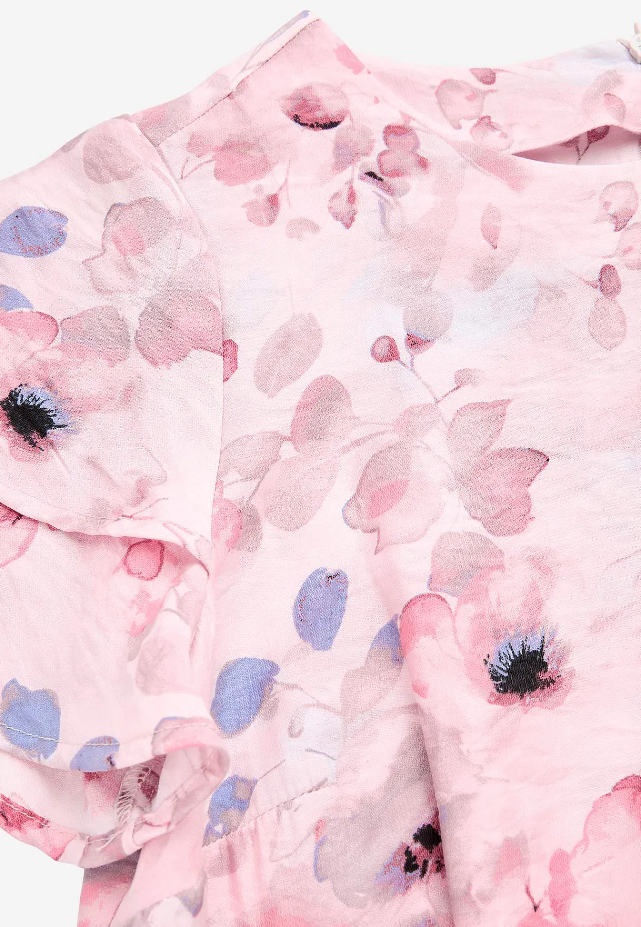 Festkjoler|Festkjoler-Cellbes of Sweden Flæsekjole med sommerfugleærmer Rosa / Blomstret
