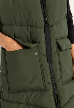 Letvægtsjakker|Quiltet Jakke- Foret vest Mørkegrøn