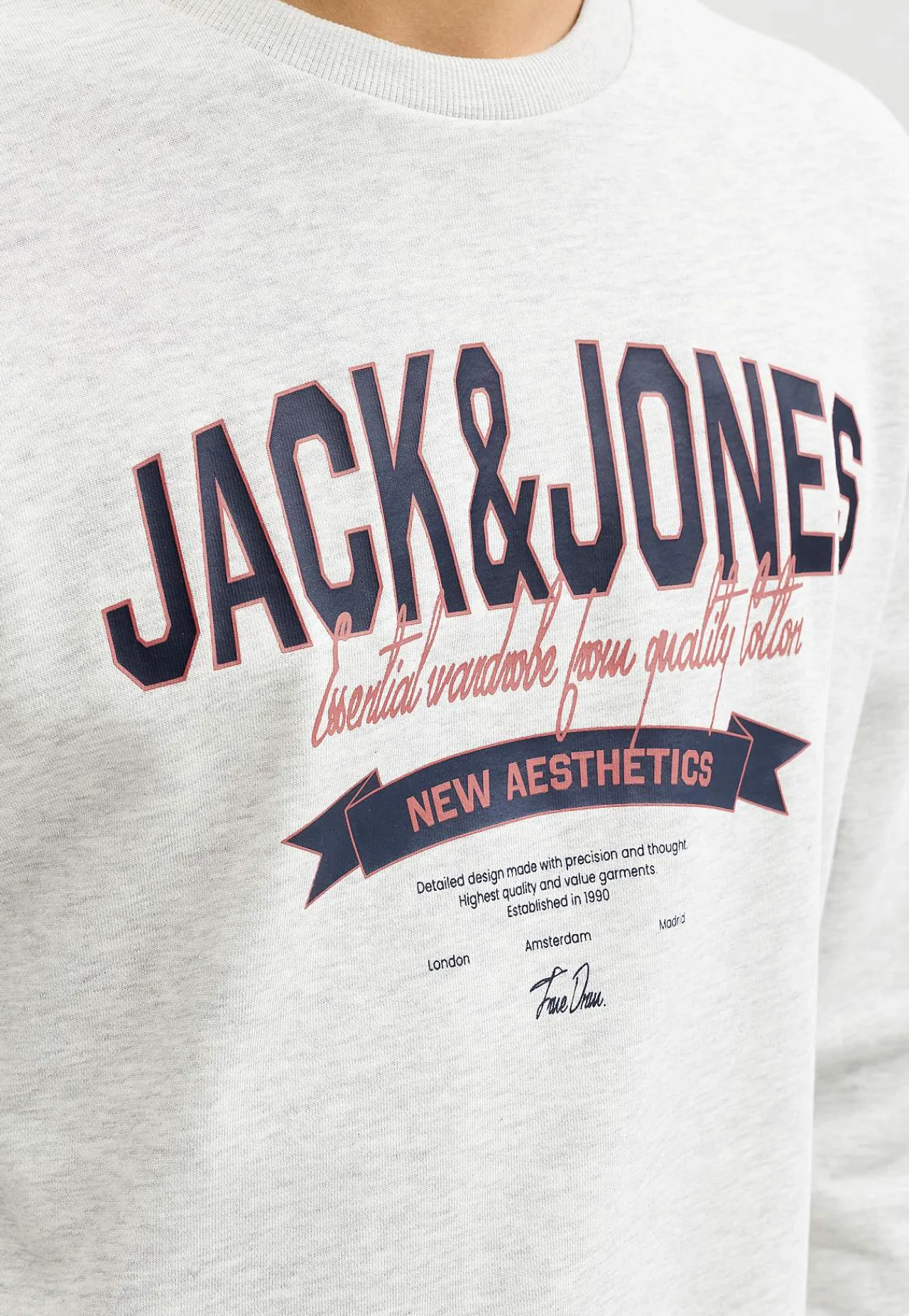 Trøjer-JACK & JONES Hættetrøje med tryk Hvid