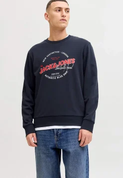 Trøjer-JACK & JONES Hættetrøje med tryk Marine