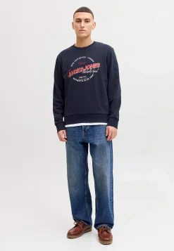 Trøjer-JACK & JONES Hættetrøje med tryk Marine