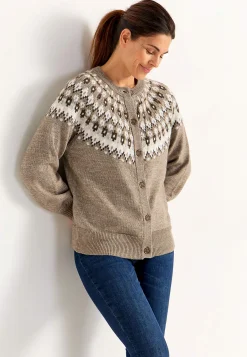 Cardiganer|Cardiganer-Cellbes of Sweden Jacquardmønstret cardigan Beige / Mønstret