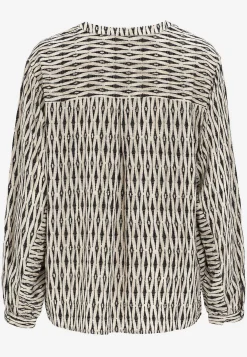 Bluser- Jacquardvævet bluse Sort / Beige / Mønstret