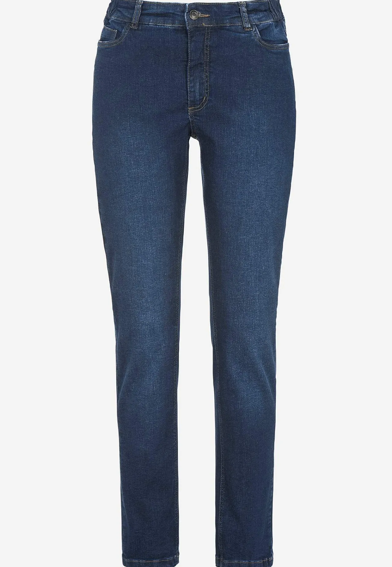 Flere Længder|Straight Fit-Cellbes of Sweden Jeans med elastik i siderne Elsa Mørkeblå / Denim