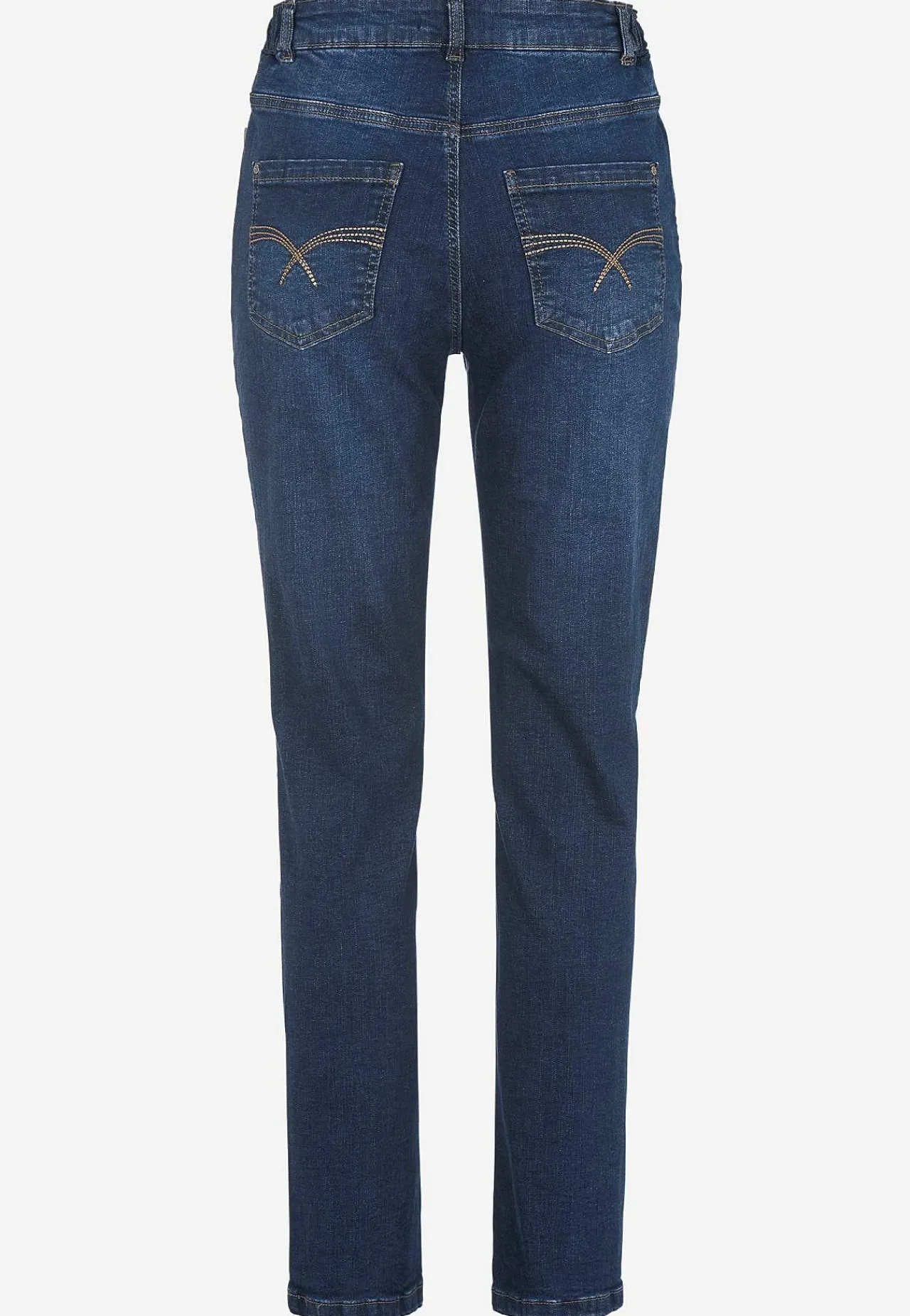 Flere Længder|Straight Fit-Cellbes of Sweden Jeans med elastik i siderne Elsa Mørkeblå / Denim