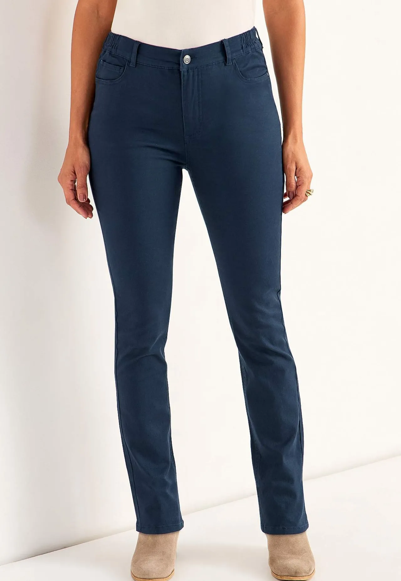 Lige Bukser|Bukser Og Leggings-Cellbes of Sweden Jeans med elastisk talje Marine