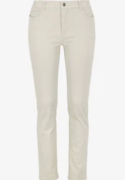 Lige Bukser|Bukser Og Leggings- Jeans med elastisk talje Lys beige